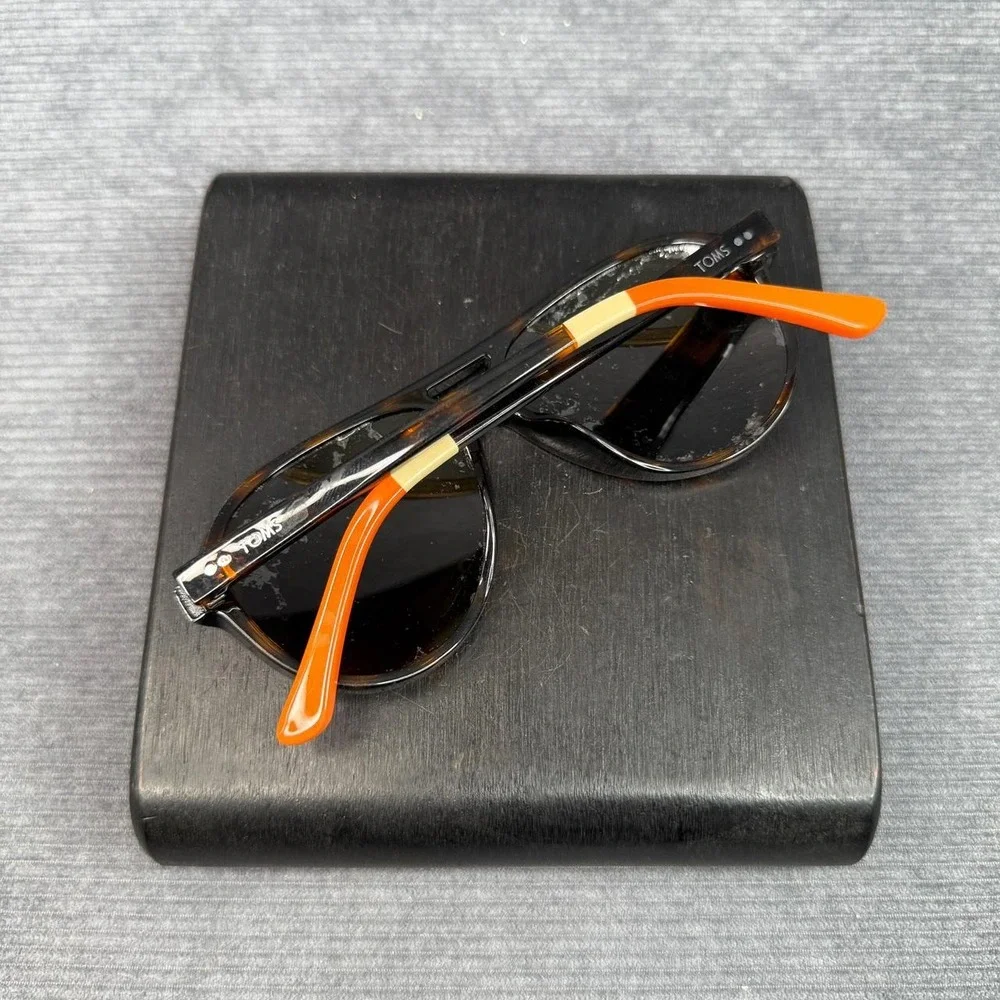 Toms Marco Aviator Sunglasses Tortoiseshell Orange Colorblock Y2k